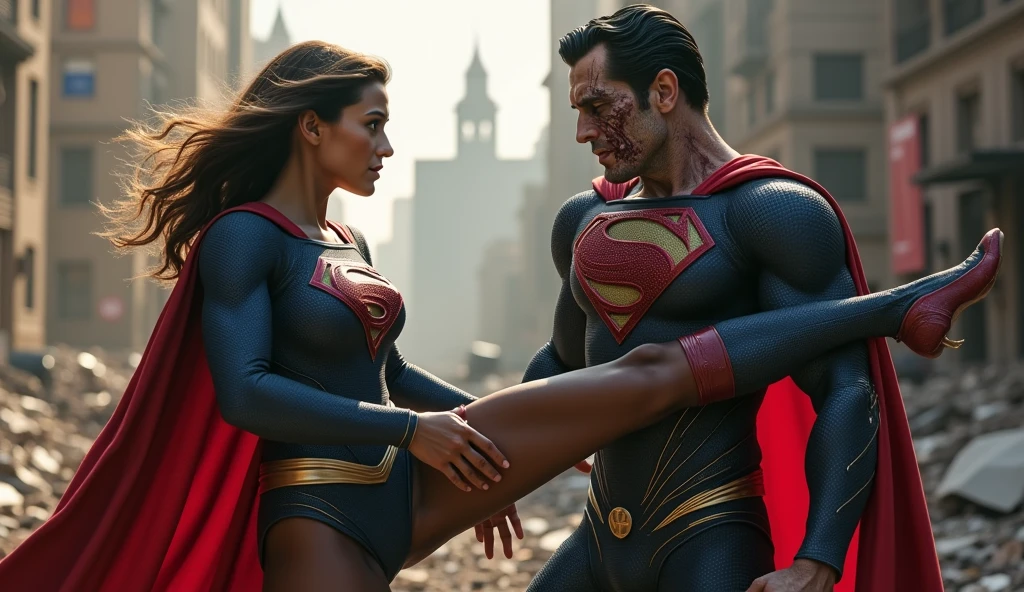 2 superheroes fighting