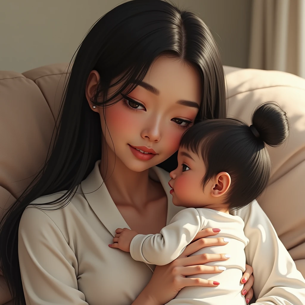 1man, a father, black t-shirt, embrace his baby, A newborn baby, the father's joy, (best quality,4k,8k,highres,masterpiece:1.2),ultra-detailed,(realistic,photorealistic,photo-realistic:1.37),HDR,UHD,studio lighting,ultra-fine painting,sharp focus,physically-based rendering,extreme detail description,professional,vivid colors,bokeh,portrait,glowing,celestial,ethereal,heavenly,angelic,halo,shimmering,radiant,celestial aura,starlight,sparkling,luminous,divine,cherubic