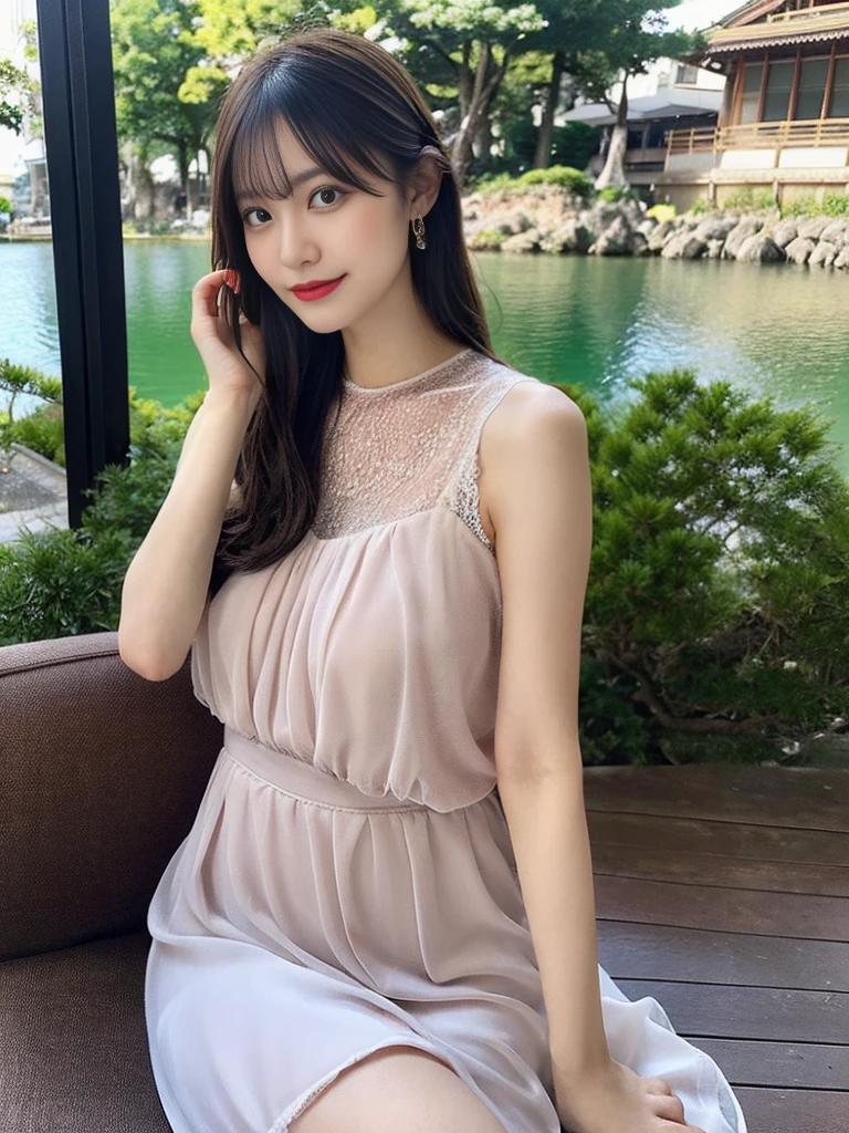 (((Best image quality,8K quality),tmasterpiece)), Drawing style tag: Natural casual hairstyle:1.2, dress detailed:1.1, The body emphasized: 1. Slender female abs:1.3, plumw:1.2, Summary of body details: Refined face:1, 二重まぶた:1, ssmile:1, Picture scene details: Beautiful village, Female life.
