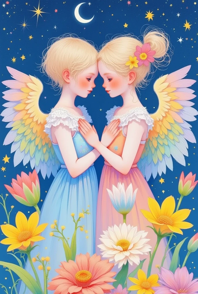  1 boy,1 Girl,Angel,Angel and devil,Angel  Wings , artist name,asymmetrical  Wings ,bird,bird  Wings ,black  Wings , blue eyes ,blue flower,blue  Wings , blush,flower束,brown  Wings ,butterfly  Wings ,茶flower,new moon,daisy,Outdated,Devil Boy,demon  Wings ,detached  Wings ,Where,Elf,Fairy,Fairy  Wings ,fake  Wings ,feathered  Wings ,feather,flower,glowing  Wings ,green  Wings ,hair flower,Headdress,Halo,Happy,Hibiscus,Hold,Hold flower束,Hold flower,jacket, they have shami ,leaf,lily \(flower\),lily of the valley, looking at the audience ,莲flower,low  Wings , male focus ,mini  Wings ,multicolored  Wings ,multiple  Wings ,orange flower,Pegasus,pink flower,pink Rose,pink  Wings ,plant,Pointed ears,purple flower,rainbow,red flower,red Rose,Rose,Short hair,Single wing, alone,shine,spread  Wings ,Star \(Sky\),Star \(symbol\), traditional media,transparent  Wings ,tulip, upper body,flower瓶,Watermark,white feather,white flower,White hair,white  Wings ,有 Wings 的胳膊, Wings ,yellow flower,yellow Rose,yellow  Wings 