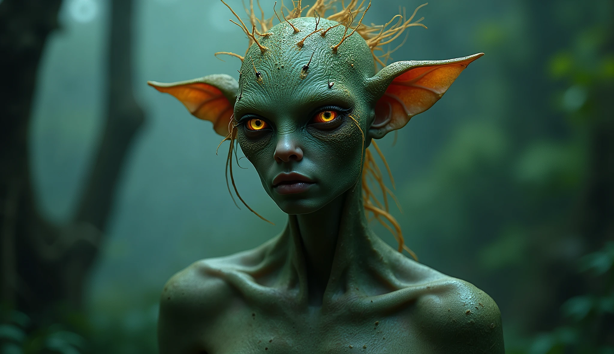 image of a woman with a triçoia person&#39;s look, damn, false, since