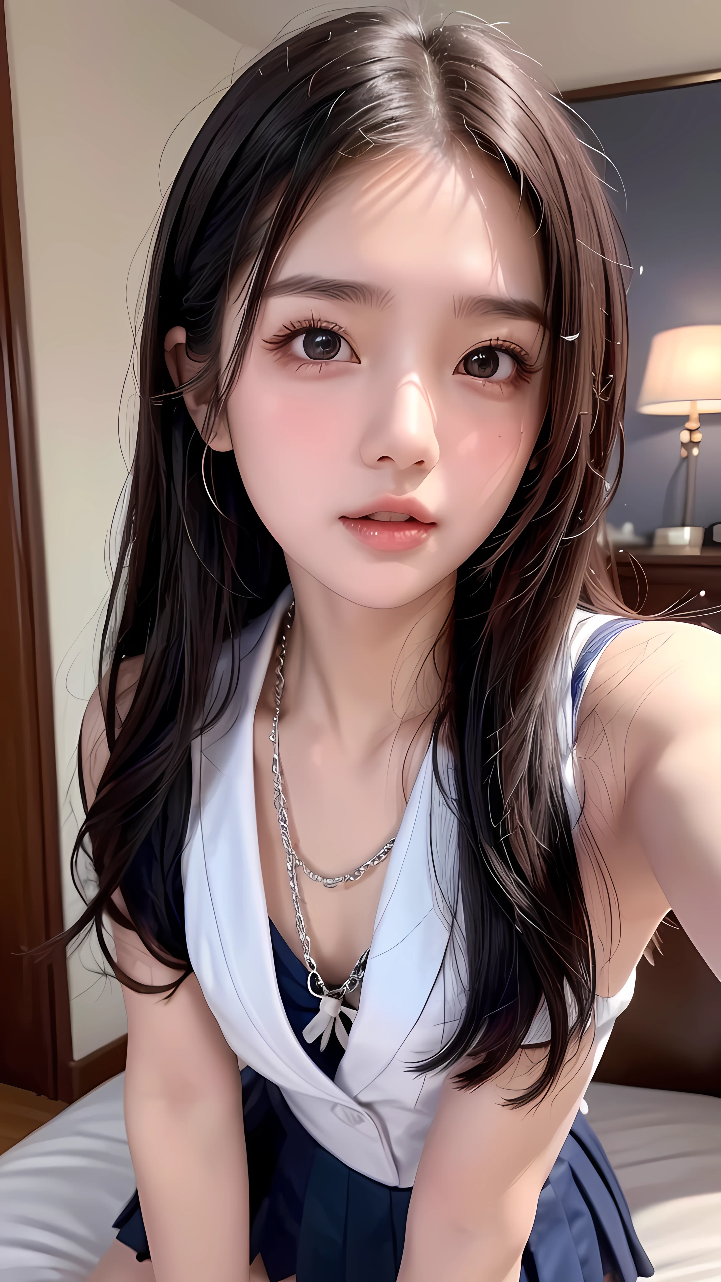 hot pants、、Supermodel、Perfect build、Muchimuchi、Three girls are looking at the viewer、　3 girls、、Thighhighs、beautiful feet、hot pants、hoodie、look down on、look of contempt、Seen by girls from below、Innocent face