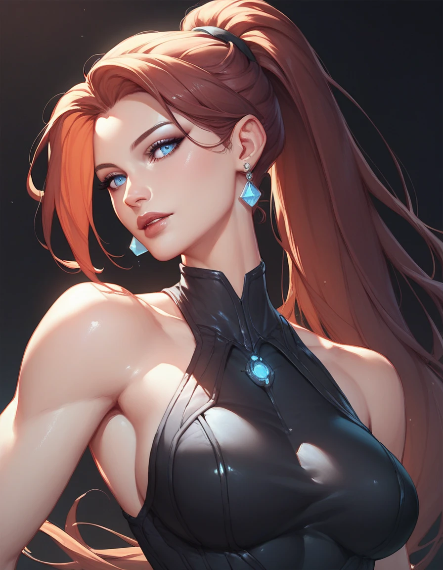 (Extremely high quality raw picture of brigitte), ultra-detailed , soft lighting,  inside workshop