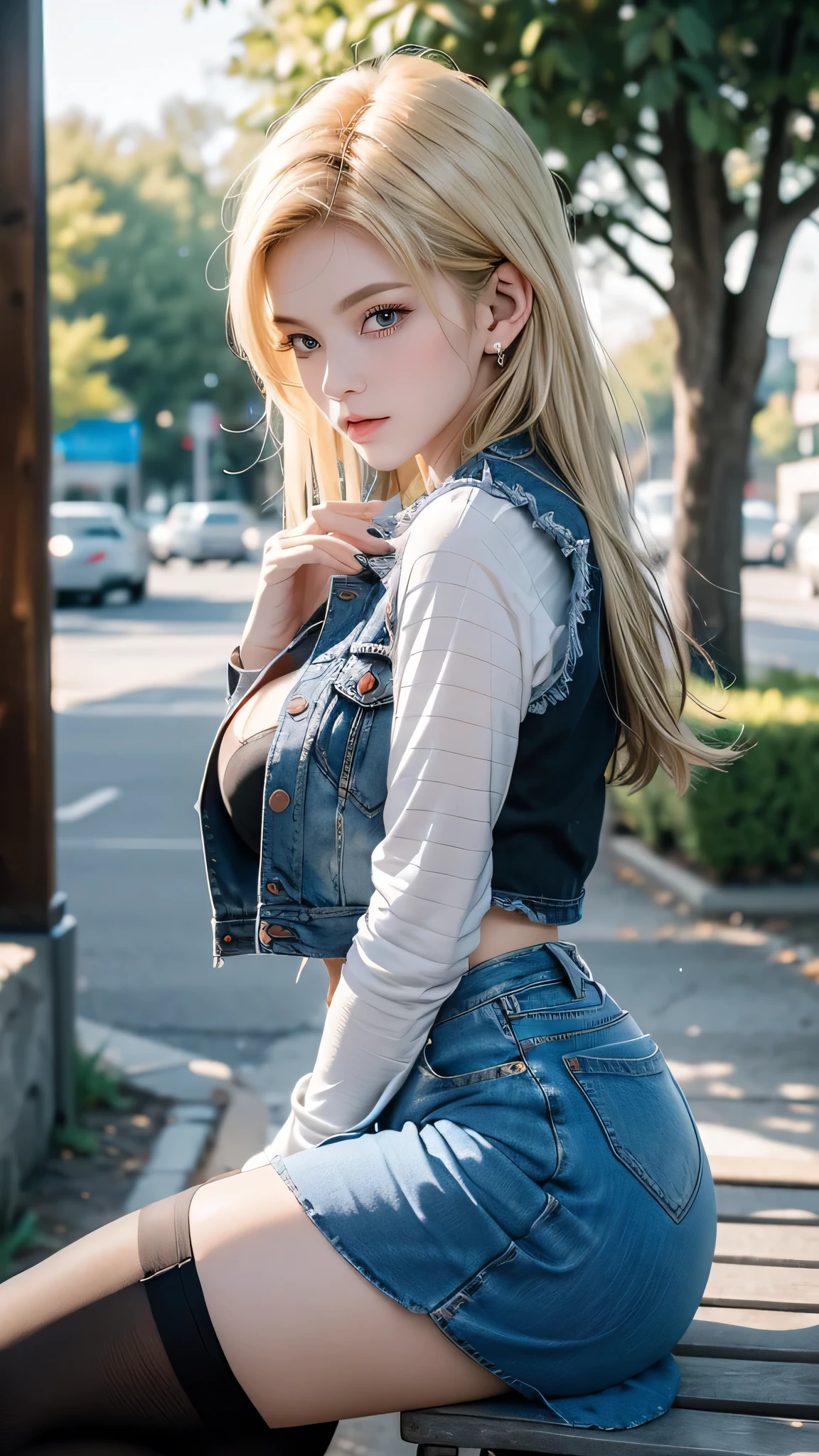 Original Character, Volumetric Lighting, Best Shadows, Shallow Depth of Field, Portrait Of Stunningly Beautiful Girl, Petite, Delicate Beautiful Attractive Face With Alluring Yellow Eyes, Messy Painted Face, Sharp Eyebrows, Broadly Smiling, Open Mouth, Fangs Out, Lovely Medium Breasts, Layered Long Twintail Blond Hair, Blush Eyeshadow, Thick Eyelashes, Applejack Hat, Oversized Pop Jacket, Mini Underboob Tee, Open Navel, Slim Waist, Denim Jeans Pants, With Buckle Belt, In The Graffiti Alley, Waste Container, Outside Stairs, Outdoor Unit, Holding Spray Paint Can, Standing, (Highest Quality, Amazing Details:1.25), (Solo:1.3), Brilliant Colorful Paintings