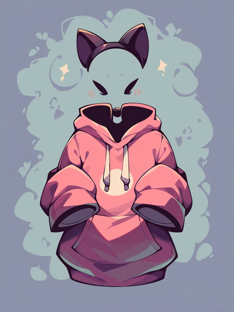 "A mysterious, semi-transparent teenage girl wearing a cozy, oversized cat-themed hoodie with cat ears on the hood. Her invisibility is shown by her faint outline, blending into her surroundings, while the hoodie remains visible and vibrant, creating a striking contrast. She stands in a softly lit urban environment, with dim streetlights and light fog adding an air of mystery. The hoodie is detailed with soft fur textures and playful cat paw designs on the sleeves."