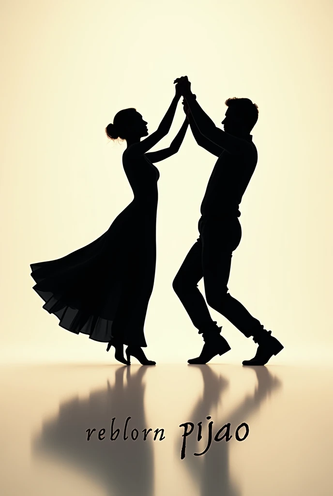 Pareja Bailando en la Oscuridad: Create an illustration of a couple dancing in the dark, rodeados de destellos de luz que resaltan sus movimientos elegantes.Solo observaba su danzar, entre pasos a pasos se deslizaban como si estuvieran flotando, The wind in complete harmony with the dancers was.