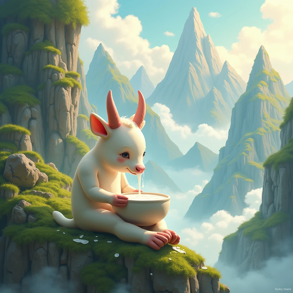ultra-detailed, masterpiece, masterwork, high quality, best quality, hdr, (nature, forest), nsfw, male, solo, dragon, (nude,), (white little body minotaur), (white chubby body), (long silver hair), chibi, detailed yellow eyes, sitting, dynamic angle, sweat, (foreskin, perfect balls), cum, excessive cum, pojecile cum