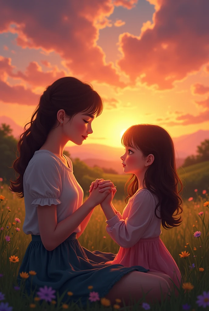 A girl listening to her friend's heart