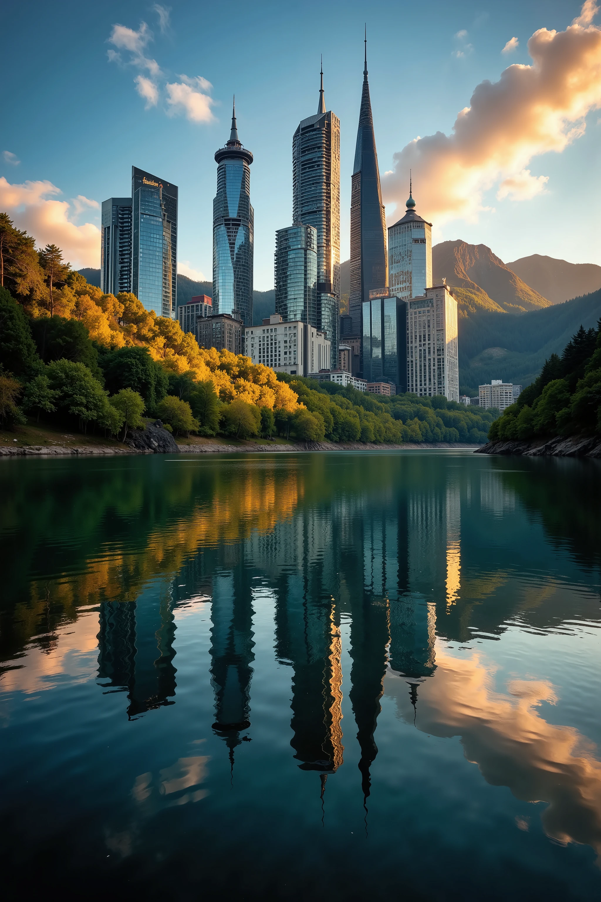 A stunning photo of a City Reflected on Water