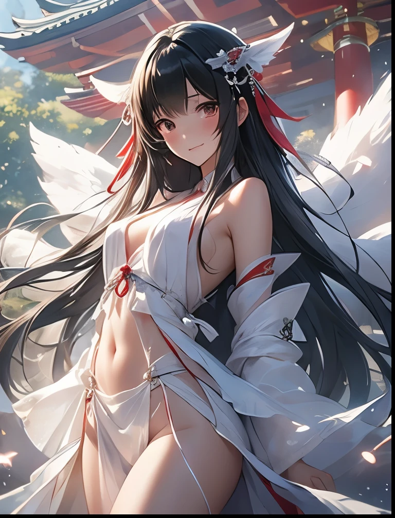 1girl. Japanese petit. Smile. (masterpiece). (best quality). (insanely detailed). Nude. nsfw. Slit Pussy. Close up Mons pubis. Flat chest. Upright standing posture. from below.