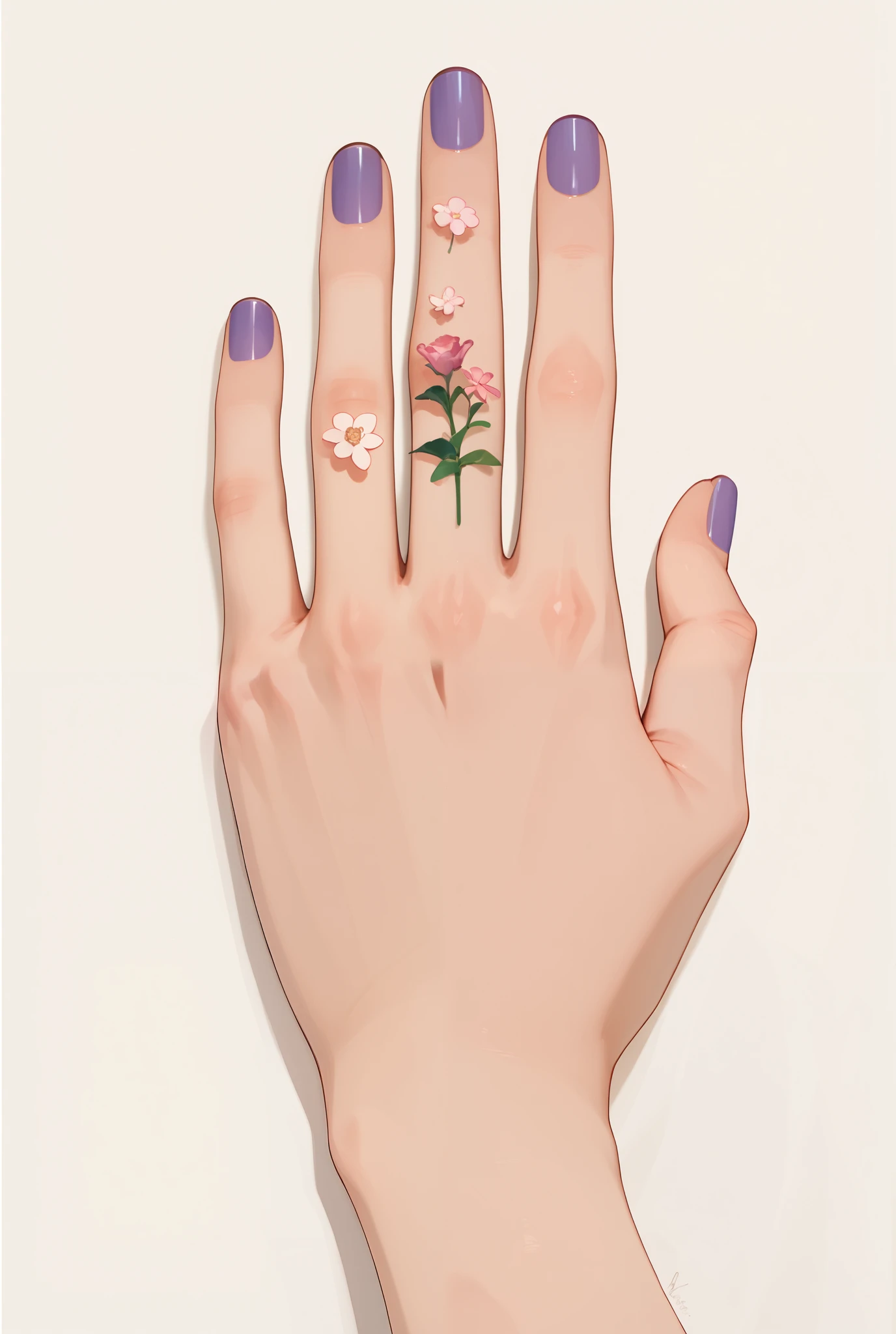 (masterpiece,  best quality), score_9, score_8_up, score_7_up, score_6_up, painting of hands, gr33n, plant, flower,