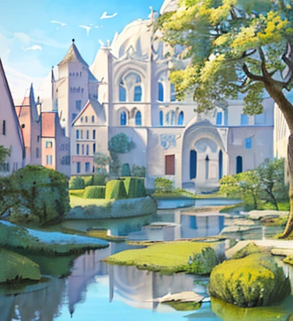 masterpiece, Dreamscape, blue quartz theater, dome, sitting isolated on top of a hill, (exterior ultrawide angle), students entering building, imposing architecture, <lora:Dreamscape-000008:0.2>