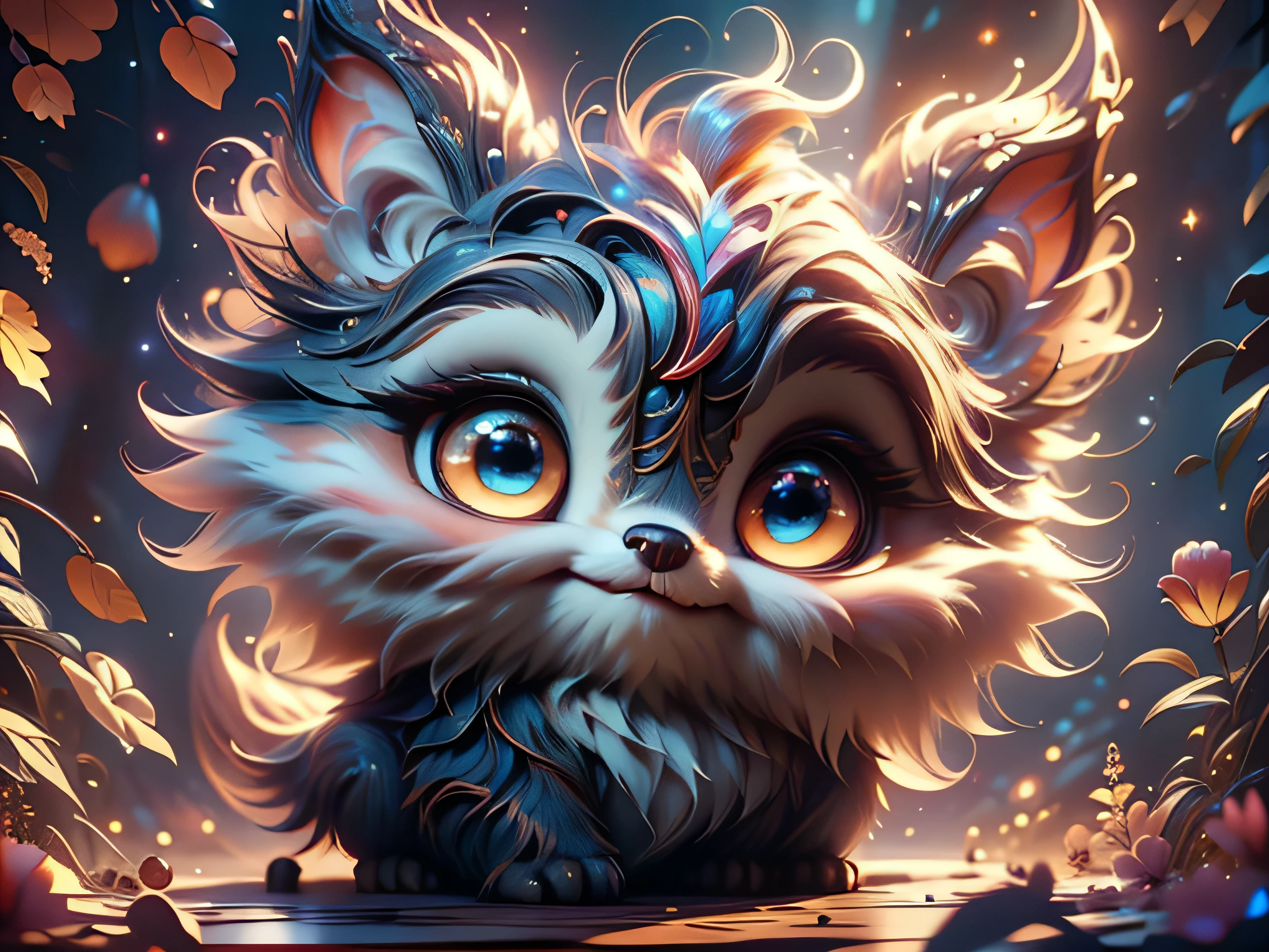 Magical Fantasy Creature, (Best Quality, Masterpiece, Representative Work, Official Art, Professional, Super Detailed, 8k:1.3), (Photorealism:1.2) Super Cute, Big Eyes, Soft, Soft Nose, Fluffy, Two-Toothed Smile, Bat Hanging Upside Down, Realistic, Beautiful, Stars in Eyes, Soft Volumetric Light, (Backlight:1.3), (Cinematic:1.2), Intricate Details, (ArtStation:1.3), --auto --s2