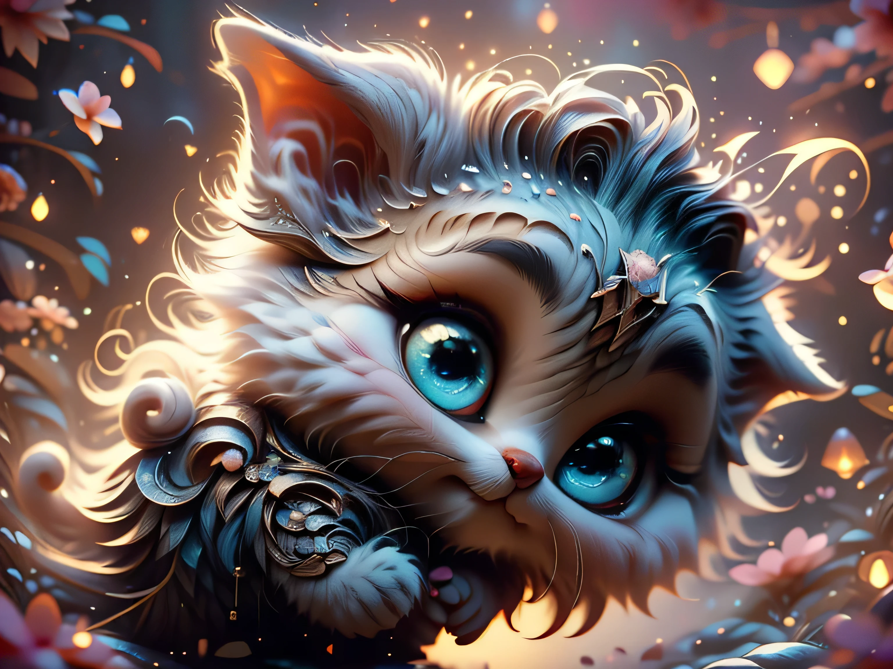 Magical Fantasy Creature, (Best Quality, Masterpiece, Representative Work, Official Art, Professional, Super Detailed, 8k:1.3), (Photorealism:1.2) Super Cute, Big Eyes, Soft, Soft Nose, Fluffy, Two-Toothed Smile, Bat Hanging Upside Down, Realistic, Beautiful, Stars in Eyes, Soft Volumetric Light, (Backlight:1.3), (Cinematic:1.2), Intricate Details, (ArtStation:1.3), --auto --s2