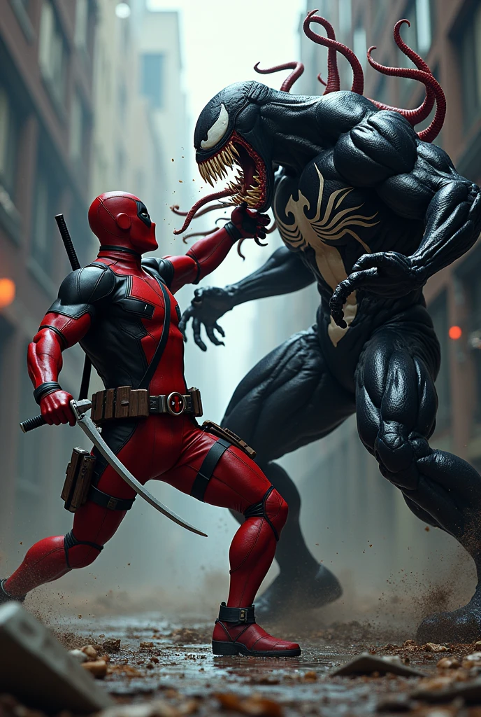 Marvel venom fighting deadpool