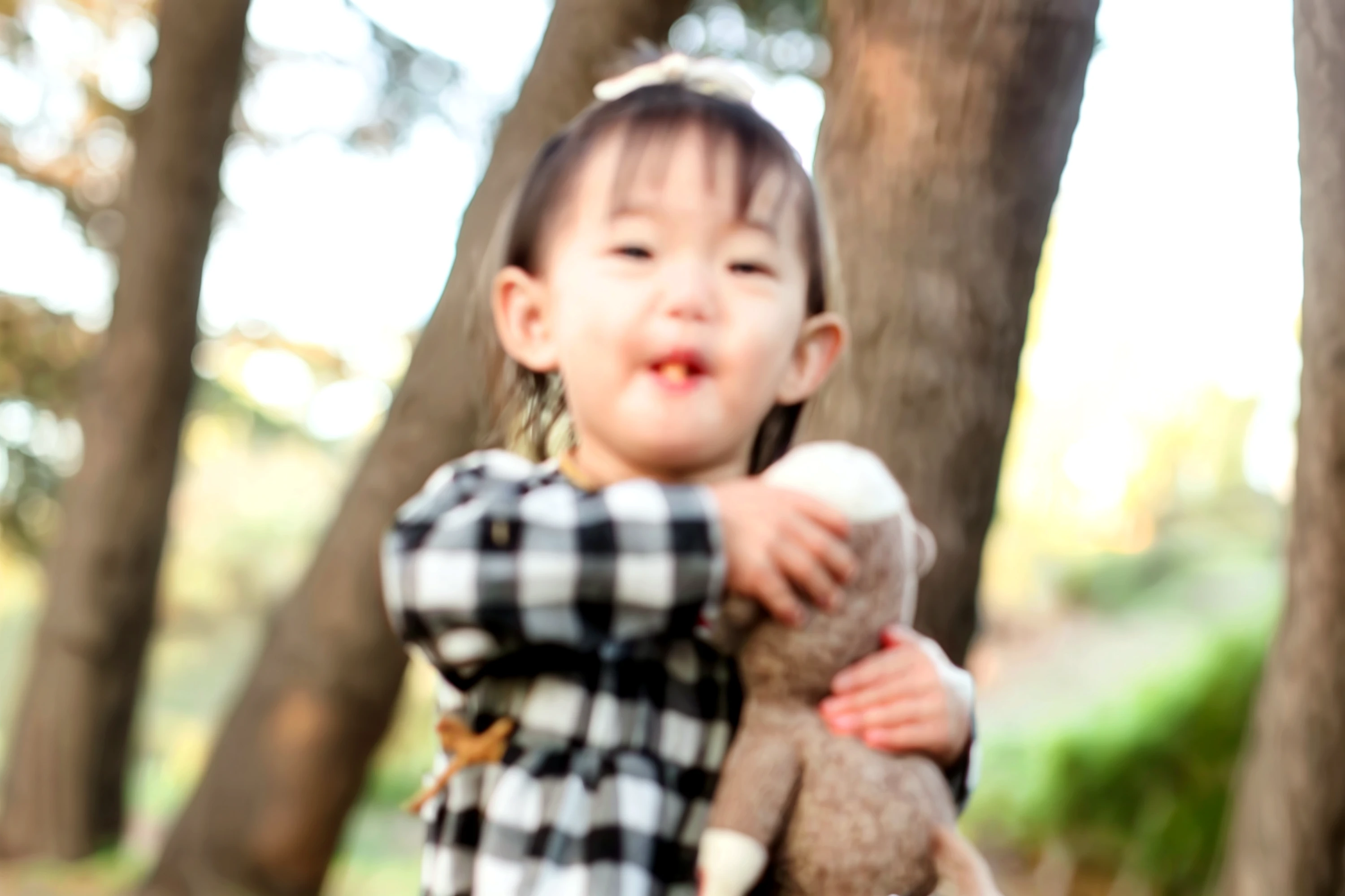 Japanese girls playing with stuffed toys