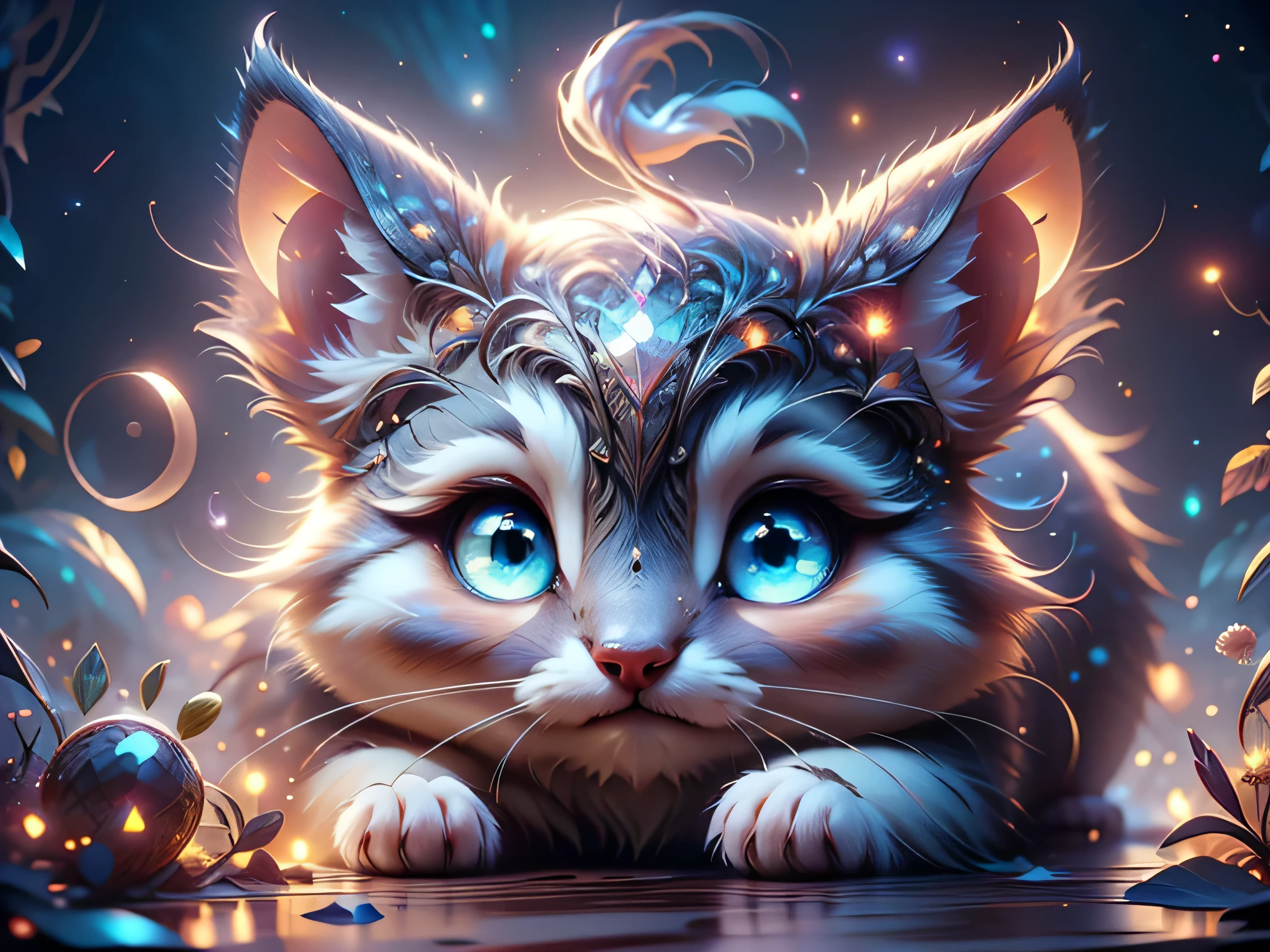 Magical Fantasy Creature, (Best Quality, Masterpiece, Representative Work, Official Art, Professional, Super Detailed, 8k:1.3), (Photorealism:1.2) Super Cute, Big Eyes, Soft, Soft Nose, Fluffy, Two-Toothed Smile, Bat Mouse Hanging Upside Down, Realistic, Beautiful, Stars in Eyes, Soft Volumetric Light, (Backlight:1.3), (Cinematic:1.2), Intricate Details, (ArtStation:1.3), --auto --s2