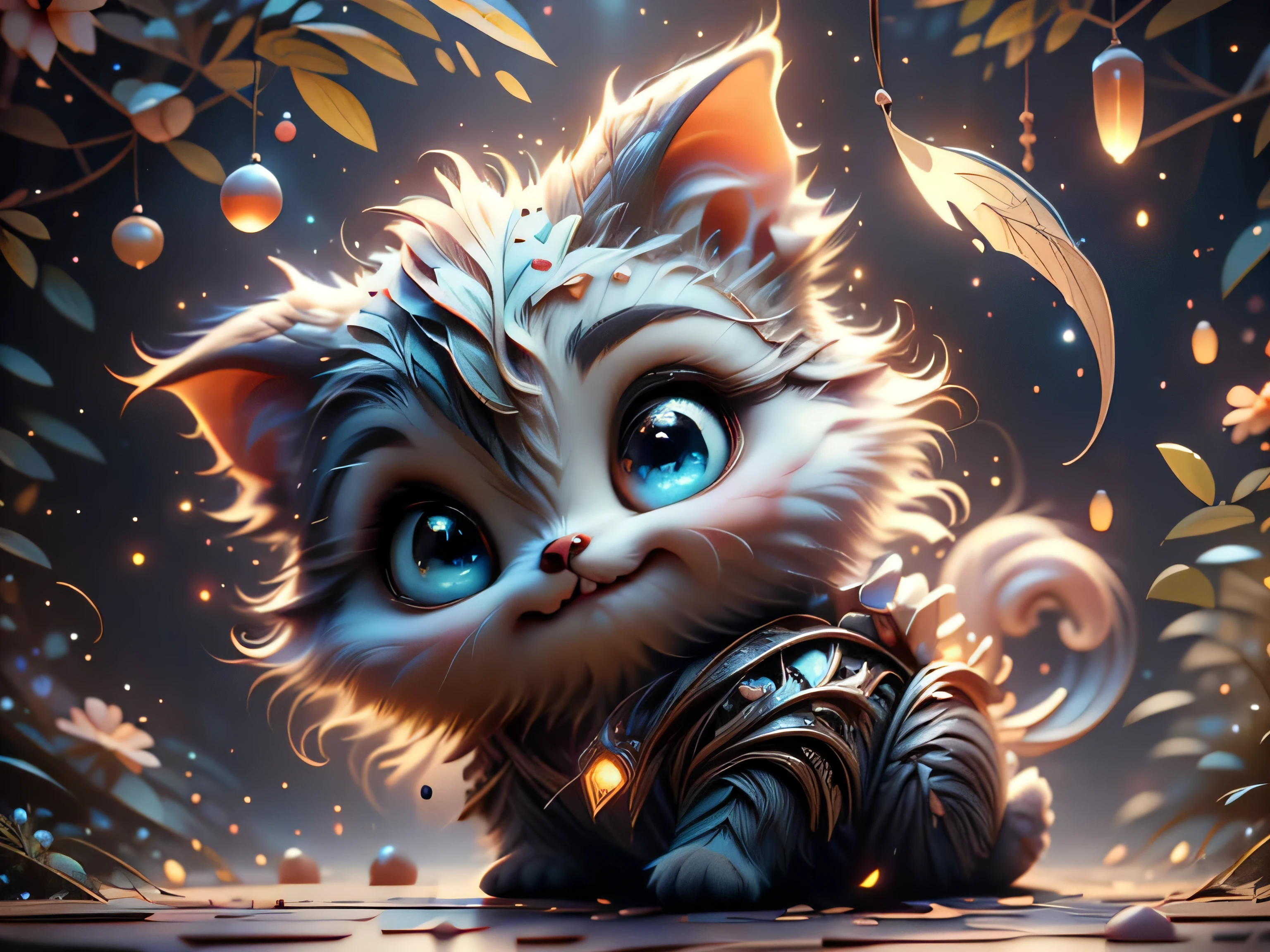 Magical Fantasy Creature, (Best Quality, Masterpiece, Representative Work, Official Art, Professional, Super Detailed, 8k:1.3), (Photorealism:1.2) Super Cute, Big Eyes, Soft, Soft Nose, Fluffy, Two-Toothed Smile, Bat Hanging Upside Down, Realistic, Beautiful, Stars in Eyes, Soft Volumetric Light, (Backlight:1.3), (Cinematic:1.2), Intricate Details, (ArtStation:1.3), --auto --s2