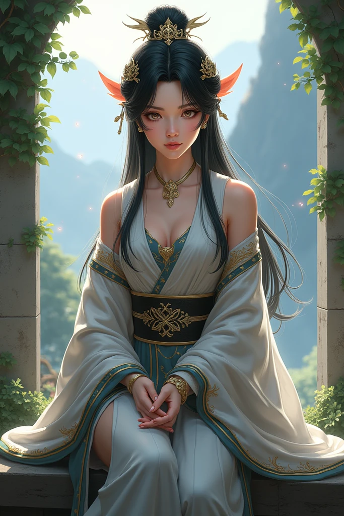 Japanese woman I have long hair fortune teller smile Pen Zhu Talisman