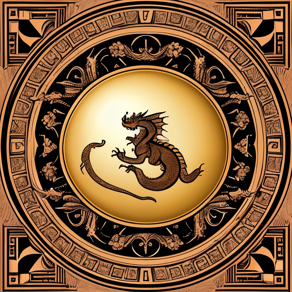 a close up of a carved egg with a dragon inside, vector art by Matt Stewart, trending on polycount, art nouveau, newly hatched dragon, dragon eggs, avatar image, hatching, dragon in dragon lair, digesting a small dragon, smaug, the devil in hell as a dragon, dragon vore art, dragon’s lair, dragon's lair