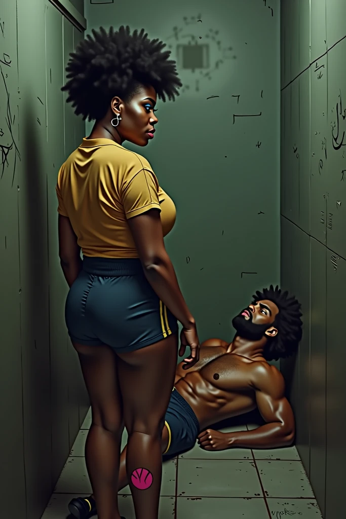 score_9, score_8_up, score_7_up, source_realistic, large woman fucked from behind by small man, 1woman, (large African woman with large saggy breasts and black skin, milf, wrist tied up with rope), 1man, (small and skinny white man with (big penis) and pale skin), doggystyle, vaginal penetration, creampie, detailed face, orgasm, impregnation, shock, shiny skin, sweating, masterpiece, in a bedroom, on a messy bed, afternoon, focus on couple,
