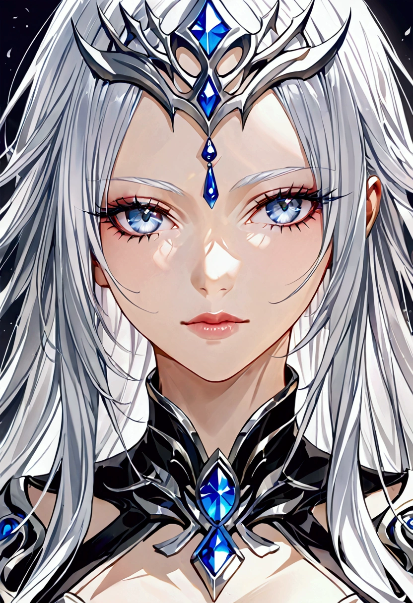  Closeup of a woman with white hair and a white mask,  Beautiful Character Pictures , Gwaiz, artwork in the style of Gwaiz, White-haired goddess, Jan J,   Spectacular Exquisite Character Art  ,  breathtaking character art , , By Wujun Shifan, Gwaiz on pixiv artstation