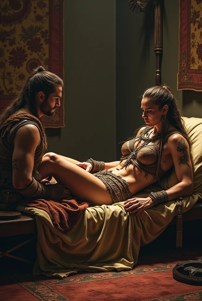 (Theseus castrates Minotaur)