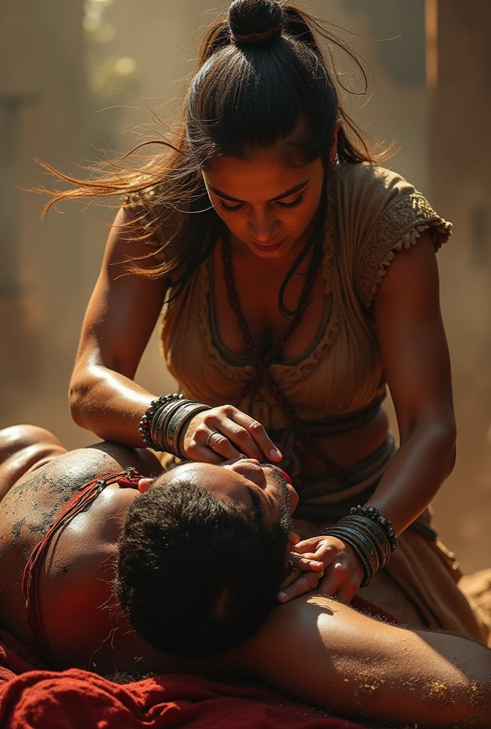 (La mejor calidad de imagen, 4k, 8k, Hi-Nada, Obra maestra:1.2), (ultra detallado, realista, graphic:1.37), (severe situation:1.1), (A scene from ancient Greek mythology., beautiful princess Andromeda sacrificed by a monster:1.2), ((Acostada de espaldas sobre una mesa de sacrificio en un muelle:1.5)), (((full body))), a blonde with chains on her wrists Great shot of Andromeda, una hermosa mujer (((full nude))), con ojos azules, from behind. (grilletes en sus manos con cadenas atadas:1.6), (Andromeda looks distressed.:1.1), En la distancia, la parte superior del cuerpo de un monstruo gigante devorador de hombres, El Kraken, emerge del mar, una escena que pone en peligro la vida; Medio: illustration, Detailed illustration, Digital illustration, sombras fuertes (textura fuerte:1.1), detalle: (disturbing atmosphere, nubes espeluznantes, escalera celestial que se extiende entre las nubes, dark lighting, agua de mar turbia:1.2), detalle: desperate expression of the princess, terrifying eyes, pies descalzos con cicatrices, rippling monster upper body muscles, escamas que brillan a la luz del sol en el cuerpo del monstruo; artistic style: dark fantasy, scary mythical creatures, dramatic composition color palette: Creepy lighting: La misteriosa luz de la luna proyecta sombras inolvidables; foco ilumina a la princesa y al monstruo; (Incredibly powerful and realistic composition by Greg Rutkowski.:1.2) Escala CFG 7 Pasos 30