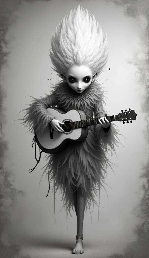 creepy, A harmonious music spirit, with musical notes swirling around, resonating with the sounds of nature.<lora:spirit_creepy-sdxl-prod-e-000026:1>