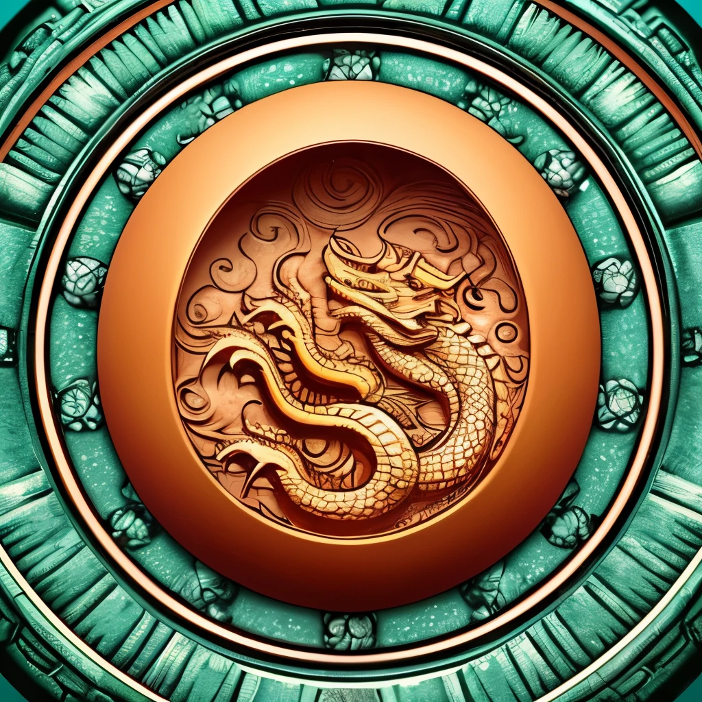 a close up of a carved egg with a dragon inside, vector art by Matt Stewart, trending on polycount, art nouveau, newly hatched dragon, dragon eggs, avatar image, hatching, dragon in dragon lair, digesting a small dragon, smaug, the devil in hell as a dragon, dragon vore art, dragon’s lair, dragon's lair