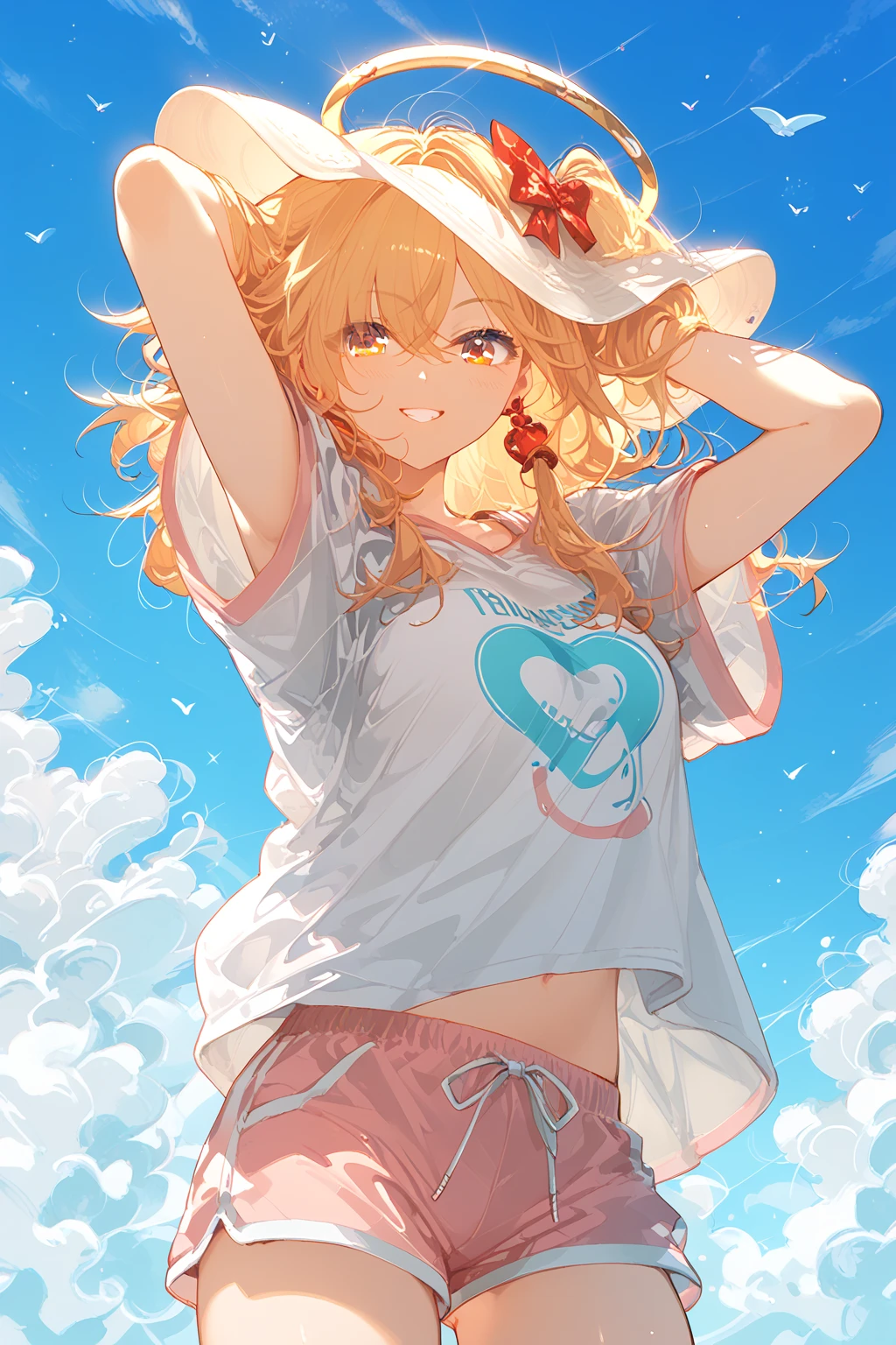 score_9, score_8_up, score_7_up,score_6_up, inzaniak, detailed, 1girl, , a girl wearing a oversized t shirt, for reference, dolphin shorts