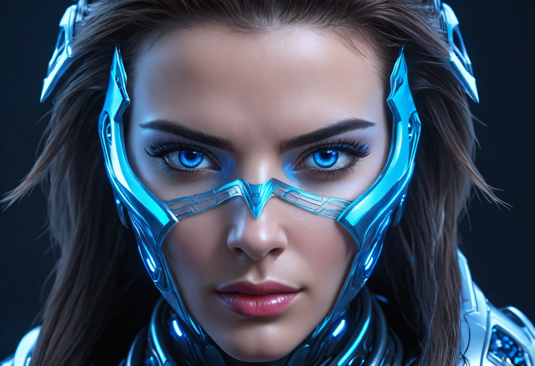 FACE WOMAN powerful armor, sharp look,
Frost, Calls, perfect details, (Best Quality, 4k,
High resolution, masterpiece:1.2), ultra detailed,
realist:
1.37, HDR, studio lighting, vivid colors, (cyberpunk,
Futuristic) style, lcy Blue Color Scheme, dynamic
lighting. MOD ULTRA FACE 8k laser eyes