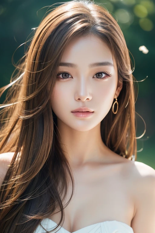 ((Best quality, 8k, Masterpiece :1.3)), Sharp focus :1.2, A pretty woman with perfect figure :1.4, Slender abs :1.2, ((Dark brown hair, Big breasts :1.2)), (Natural light, City street:1.1), Highly detailed face and skin texture, Detailed eyes, Double eyelid
