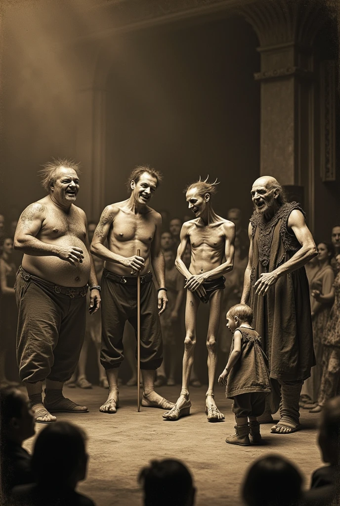 figure composed with fur arms and dust legs, poised plalm of a clown, clowncore, wired lightframes postapocalypse