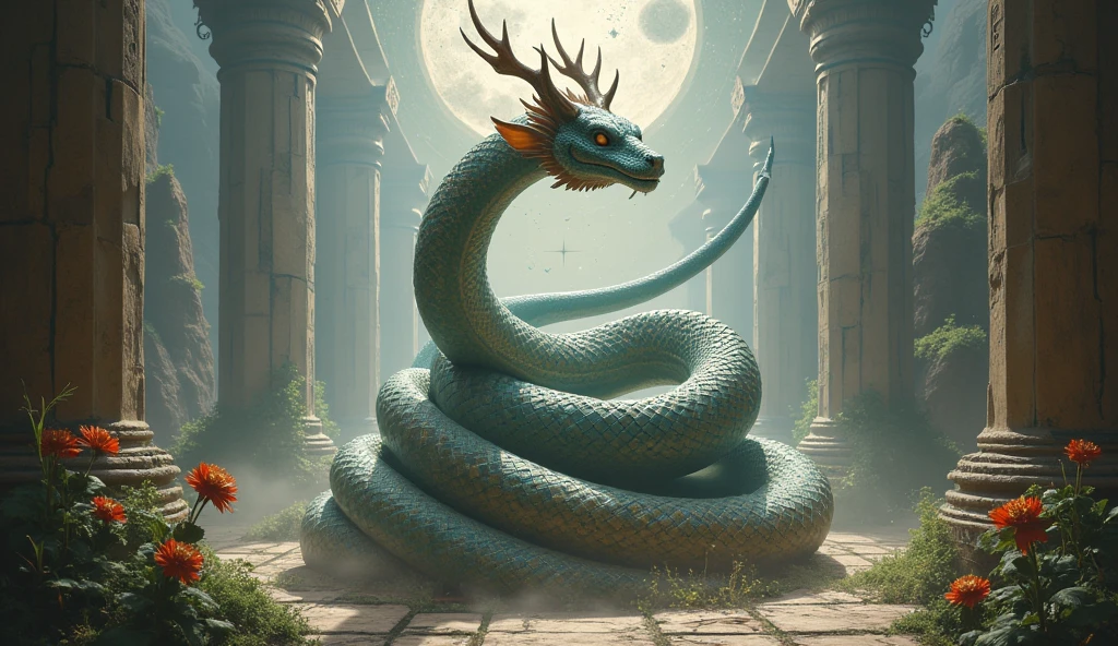 Make a 6 meter snake inspired by the basilisk from harry potter