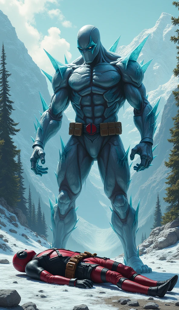 (Avengers style Black Panther), (pose:1.3), (posing:1.3), (soft shading), 4k, hi res, five fingers, detailed hands, ((detailed face, (detailed eyes:1.3), detailed)), ((focus on full body)),show legs,show feet,(by takahirosi:1.5), solo, looking at viewer, 1boy, snow background with ice, navel, standing, full body, male focus, abs, biceps, flexing,((nude)), smile,furry