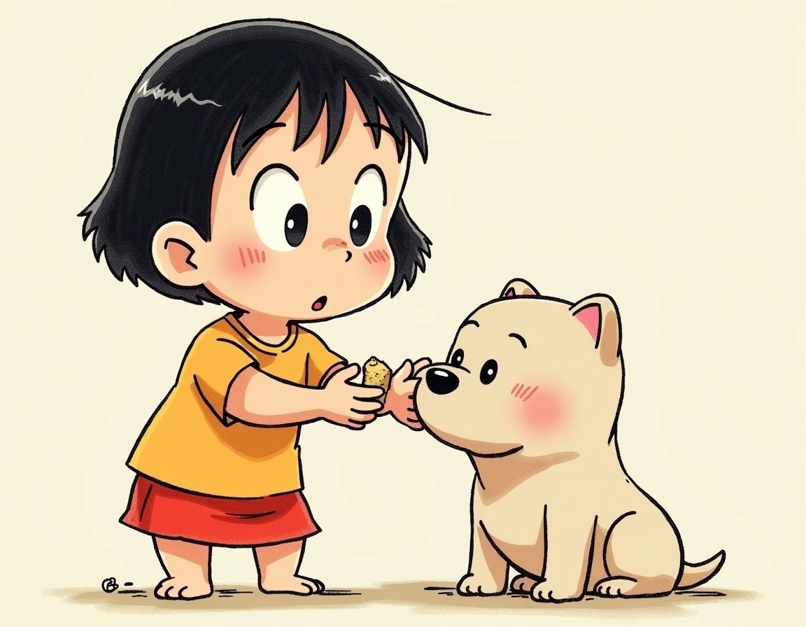 Shiba Inu playing with a baby,cute adorable,anime,high definition,high resolution,(best quality,4k,8k,highres,masterpiece:1.2),ultra-detailed,(realistic,photorealistic,photo-realistic:1.37),toy-like playful atmosphere,adorable expressions,fuzzy fur,fun-filled playtime,lovely smile,vibrant colors,soft and warm lighting,comical interaction between Shiba Inu and the baby,touching and heartwarming moment,portraits,emotionally captivating.