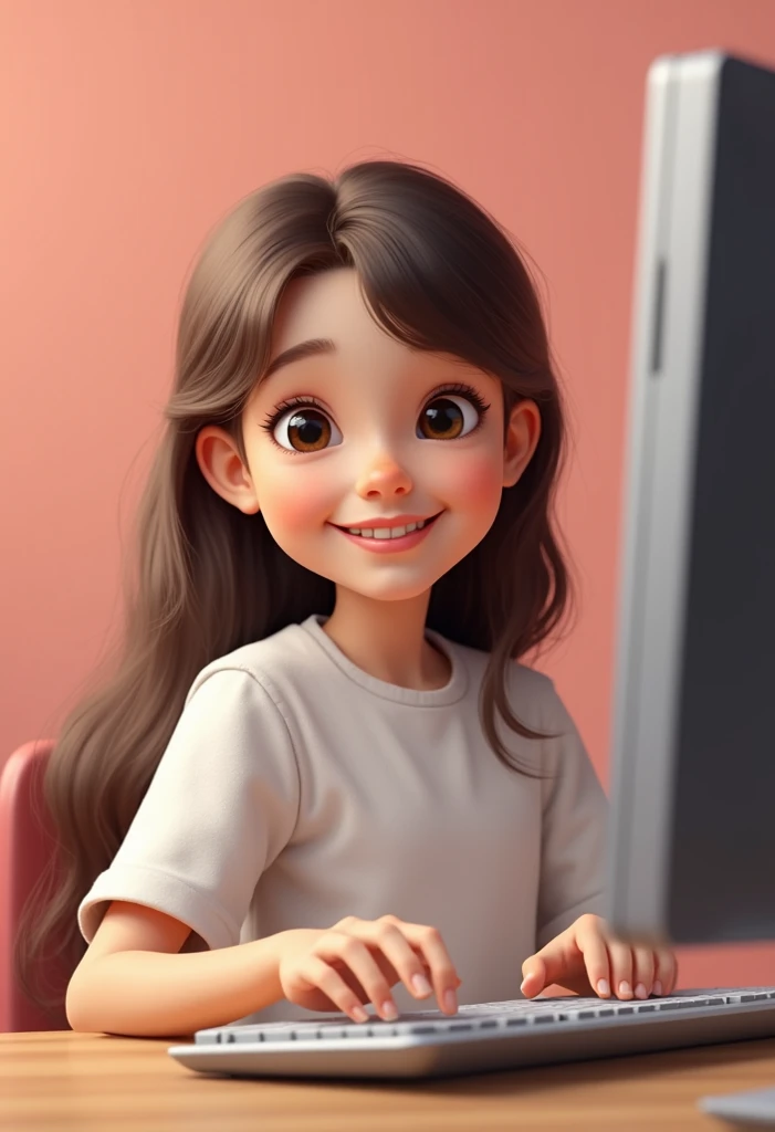 pretty young 8 year old Asian mix white girl playing PC games taking a selfie cute
