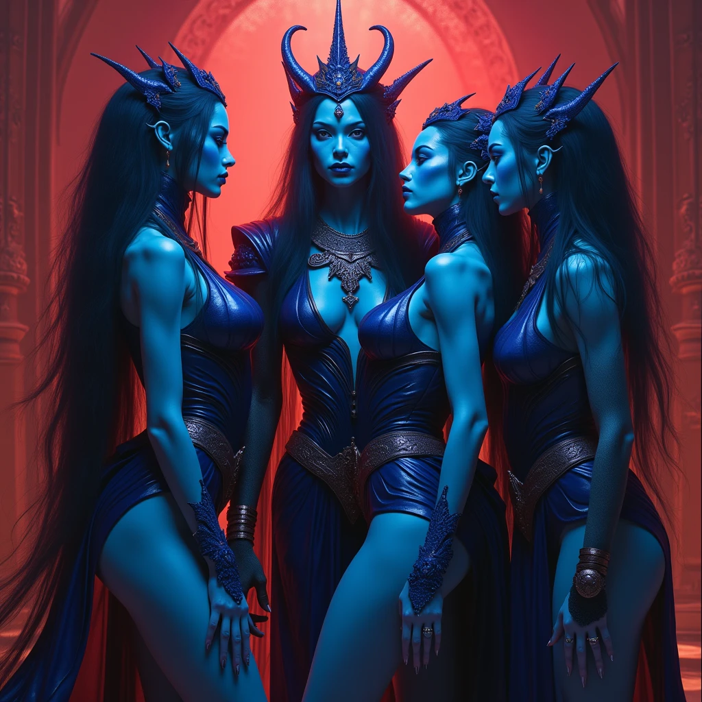 Angelina Jolie as bloody vampire, opened mouth, vampires teeth,lighting vaivrant eyes, in gold chain, matte bikini model, full body view, very big breast., face, busty, long hair, anime look like, ocean eye color, dress,