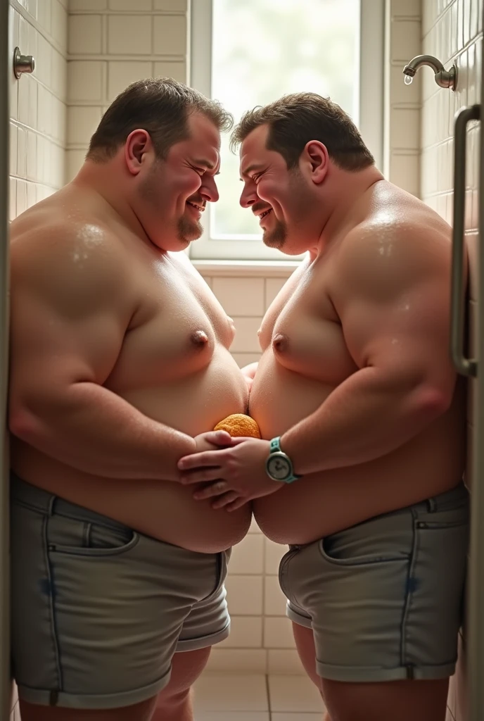 Photorealistic、Japanese、middle aged、Thick、Single eyelid、6 heads、Soft impression、50s、Metabolic、Short moustache、Short shaved head、square、whole body、Muscle Bear、Japan、same-sex love、indoor、Cock、erection、Full Body、fat、Giant、Masturbation、Thick legs、Thick arms、Thick face、Fat、muscle、Thick waist、Fat Belly、Short beard、Dark skin tone、Glare、Short arms、Short legs、Bodybuilder、Hairy、Thick waist、Thick neck、Thanos、Plump、Pleasant face、action、Masturbation、、Anal Sex、anal sex、Ecstasy、Construction site、Cockを握り合う、Full nudity、Two naked people have the same body type、Beastly sex、尻の穴にCockを入れる、dorsal position、Angle where you can see the back
