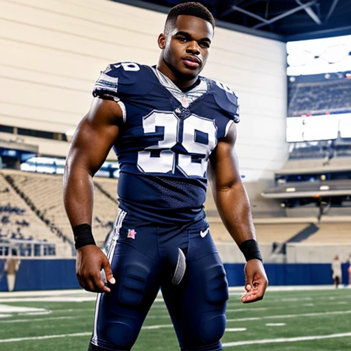  Micah Parsons naked with big black cock in nfl pads and uniform. Huge black dick. Muscular wesring dallas cowboys football gear