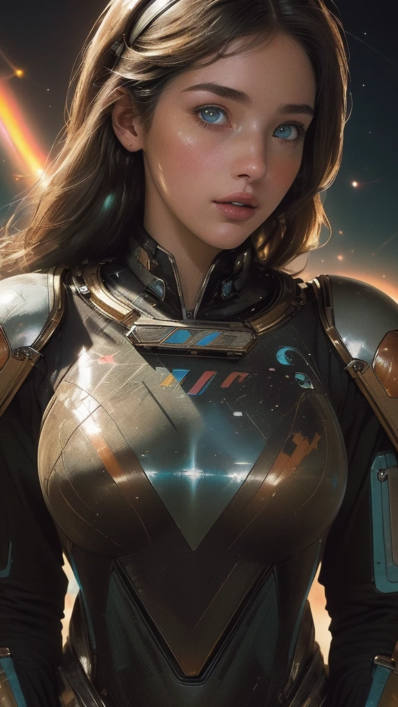 the perfect human model princess at a space station with big windows, accurate details, detailed face, fantasy, dramatic, intricate, elegant, highly detailed, digital painting, artstation, concept art, smooth, sharp focus, illustration, art by gustave dore, octane render, 4k