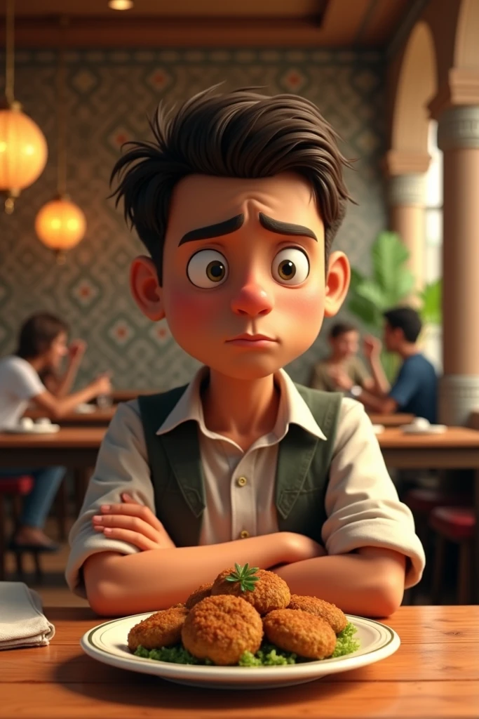 Boy sitting in a chair on a date
