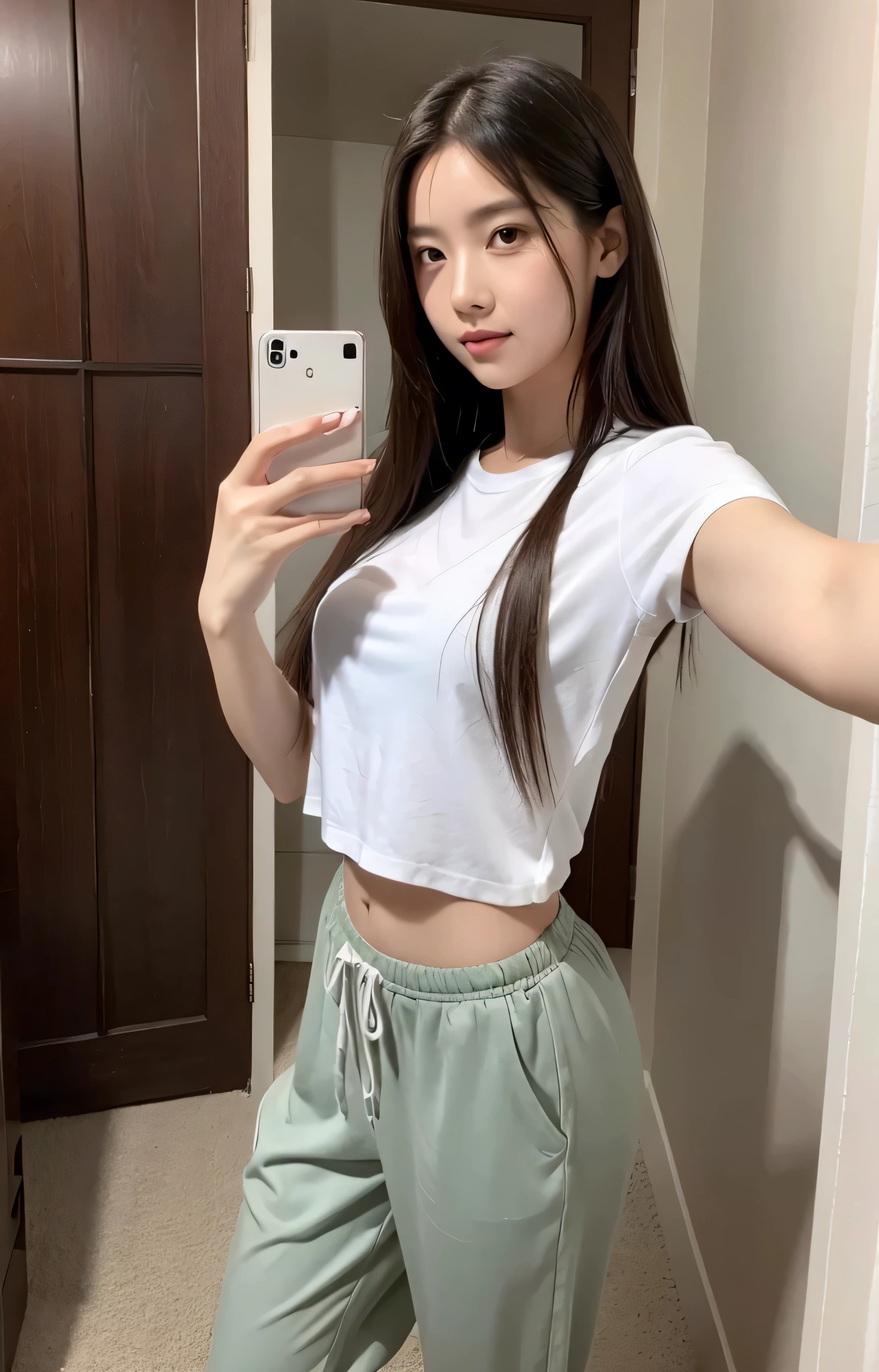 young girl showing off her pussy ((cell phone front camera effect))