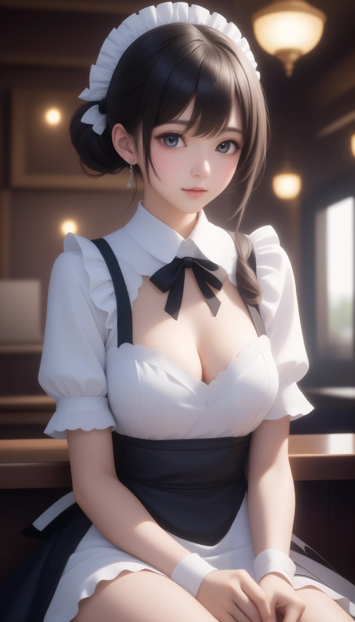 masterpiece, highest quality, High resolution, Very detailed, Detailed Background, Cinema Lighting, One girl, cute, Medium chest, , Skirt Lift, View Viewer, building, Outdoor, rain, Bokeh,