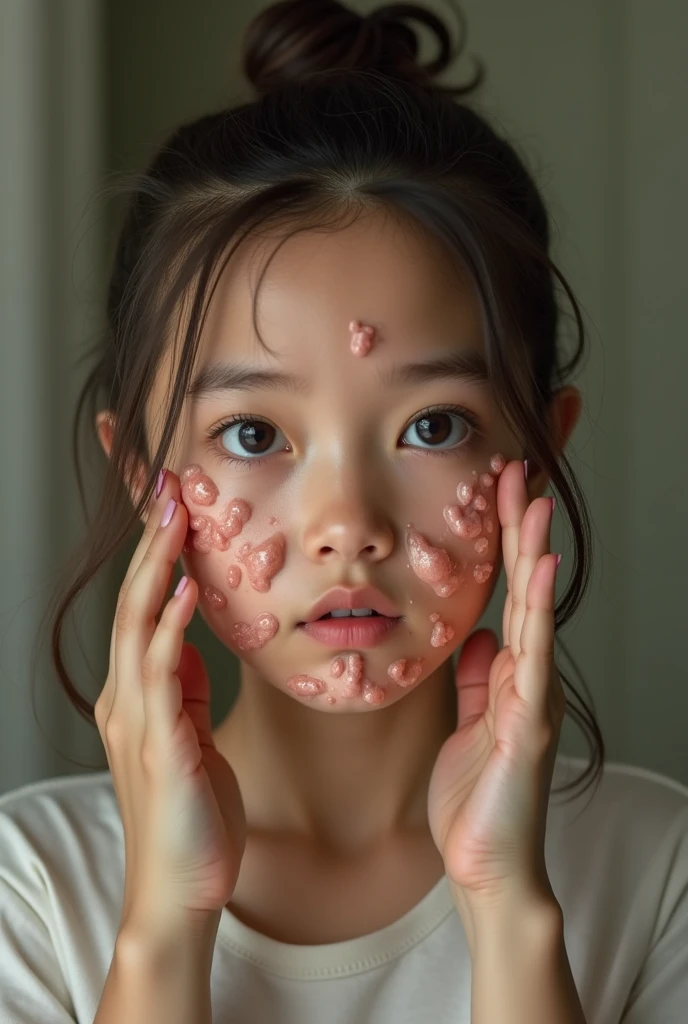 ((((A beautiful, spotless face: 1.3))))、(masterpiece:1.2,high quality), one girl, ((ultra-realistic details)), (realistic beautiful Japanese girl face), (full body), (((completely naked)), global illumination, shadow, absurd, Octane rendering, 8K, super sharp, metal, intricate, decorative details, highly intricate details, ((clean and beautiful face)), equipment, bob cut, (((18 years old)), (((small, Flat Chest: 1.3))), (((spread legs to show pussy))), (((((she produces thick poop from her anus))))), ((((realistic pussy)))), ((((realistic feces)))), (((Smiling)))), (((((she has thick brown poop on her body and face))))),((((Top quality, realistic, real)))), ((((Eating poop))))