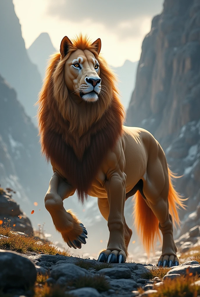 Large animal, similar to a horse and a lion