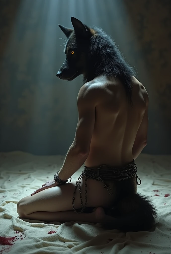 "(The best lighting, alto contraste, oscuro, dramatic),(Chica rubia junto a una cabra negra gigante, Open the rib cage, autopsia, caldero con huesos humanos, sangre por las paredes). Luz Caravaggio"