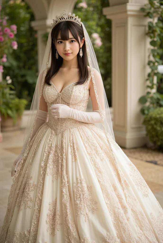 (( anime art style )),(masterpiece),(Best Quality), (Super detailed),(  Highly Detailed CG Unity 8K Wallpaper ),(( very delicate and beautiful)), Movie Lighting, 1 girl,((whole body portrait)),((Standing in the garden)),((Alone)),(((1 fairytale princess in Gorgeous embroidery and jewels extremely gorgeous rococo princess ballgown with voluminous full length hoop skirt))), narrow waist, をあしらったロイヤルドレス ,(((Huge crinoline tub skirt))),,((Gorgeous embroidery and jewels)), voluminous frills , transparent,(((Very huge , skin pattern ))), clevis,(( ridiculous length straight hair ,Extremely thick, straight, long hair, ridiculous length straight hair )),(Detailedly drawn face and eyes),(,smile),Clear pupils,  Extremely Gorgeous Full Hair Ornament  ,( Extremely Beautiful Full Tiara Embellished with Gemstones ),((Bling Bling Gems Jewelry )),Beautiful long veil,((Extra long gloves)),(Tabletop:1.0), (highest quality:1.4), (High resolution:1.2), (Realistic:1.4), (8k Photos:1.2), (Soft Focus:1.4),((from below:1.2)),break,a milf wearing transparent latex clothes,Smiling while taking a photo.............................................................,(a milf wearing latex turtleneck (((transparent))) tight jump-suit:1.4),(smile:1.2),((translucent latex:1.5)),BREAK,Smooth and tight boots,(leather over-knee boots:1.0), shiny skin,(wearing  latex gloves:1.2), Translucent body,BREAK,bob hair,(bob hair:1.1), Makeup,Japanese Goddess milf, Glowing Skin,Gorgeous Japanese Model,Shiny,Shiny,BREAK,Detailed Background, (posing:1.1),at night( Beautiful background ),(whole body),((Gorgeous embroidery and jewels extremely gorgeous rococo princess ballgown with voluminous full length hoop skirt))
