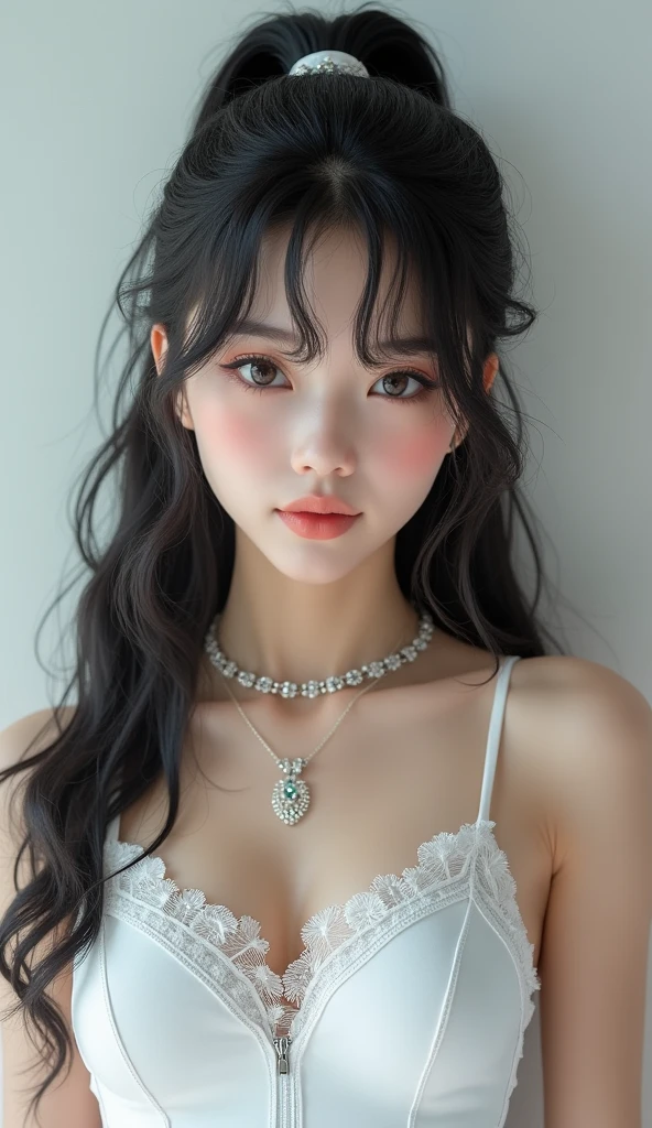 ((daytime、Real Light、beste-Quality、in 8K、A masterpice:1.3))、女の子1人、beautiful a girl:1.4、Abs 2,0、Ass 1.5、Immaculate studio、(Bright long hair、Very small breasts)、White shorts:1.2、off shoulders、hyperdetailed face、Detailed eye、双眼皮、Full body piercing、Full body tattoo、small nipple柄、short stature